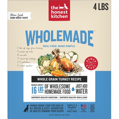 The Honest Kitchen The Honest Kitchen Human Grade Wholemade Whole Grain Turkey Dehydrated Dog Food, 4-lb box