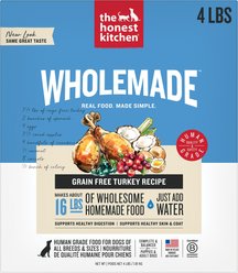 The Honest Kitchen Human Grade Wholemade Grain-Free Turkey Dehydrated Dog Food, 4-lb box