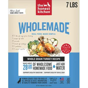 The Honest Kitchen Human Grade Wholemade Whole Grain Turkey Dehydrated Dog Food, 7-lb box