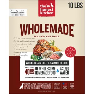 The Honest Kitchen Wholemade Whole Grain Beef & Salmon Dehydrated Dog Food, 10-lb box