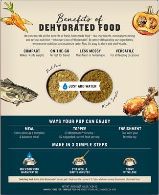 Show full view: The Honest Kitchen Human Grade Wholemade Whole Grain Turkey & White Fish Dehydrated Dog Food, 10-lb box slide 3 of 10