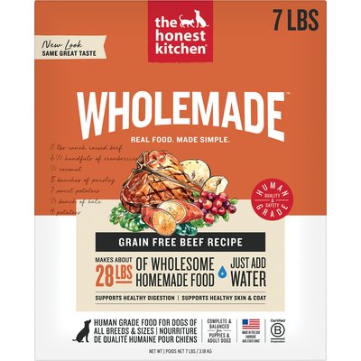 The Honest Kitchen The Honest Kitchen Human Grade Wholemade Grain-Free Beef Dehydrated Dog Food, 7-lb box
