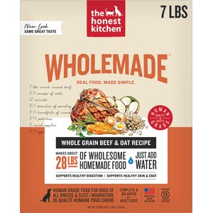 The Honest Kitchen Human Grade Wholemade Whole Grain Beef & Oat Dehydrated Dog Food, 7-lb box