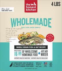 The Honest Kitchen Human Grade Wholemade Whole Grain Fish & Oats Dehydrated Dog Food, 4-lb box