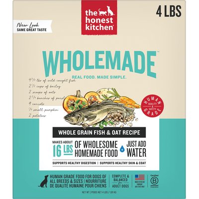 The Honest Kitchen The Honest Kitchen Human Grade Wholemade Whole Grain Fish & Oats Dehydrated Dog Food, 4-lb box