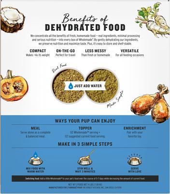 Show full view: The Honest Kitchen Human Grade Wholemade Limited Ingredient Turkey Dehydrated Dog Food, 4-lb box slide 4 of 13