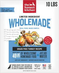 The Honest Kitchen Human Grade Wholemade Limited Ingredient Turkey Dehydrated Dog Food, 10-lb box