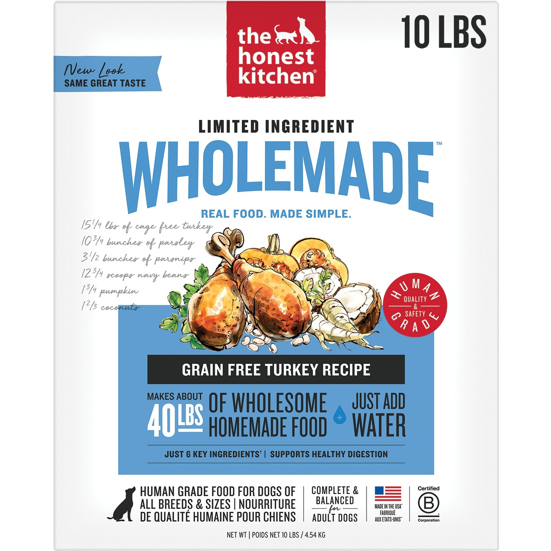 The Honest Kitchen The Honest Kitchen Human Grade Wholemade Limited Ingredient Turkey Dehydrated Dog Food, 10-lb box