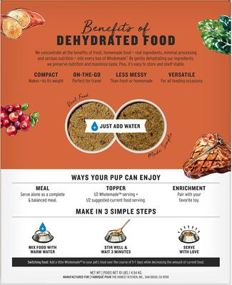 Show full view: The Honest Kitchen Human Grade Wholemade Grain-Free Beef Dehydrated Dog Food, 10-lb box slide 3 of 12