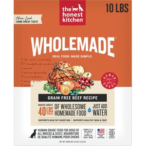 The Honest Kitchen Wholemade Grain-Free Beef Dehydrated Dog Food, 10-lb box