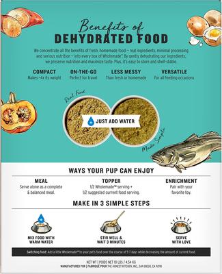 Show full view: The Honest Kitchen Human Grade Wholemade Grain-Free Fish Dehydrated Dog Food, 10-lb box slide 4 of 13