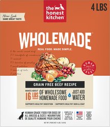 The Honest Kitchen Human Grade Wholemade Grain-Free Beef Dehydrated Dog Food, 4-lb box