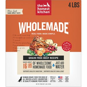 The Honest Kitchen Wholemade Grain-Free Beef Dehydrated Dog Food, 4-lb box