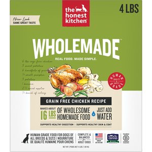 The Honest Kitchen Human Grade Wholemade Grain-Free Chicken Dehydrated Dog Food, 4-lb box