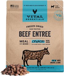 Vital Essentials Freeze-Dried Raw Beef Entree & Mixer Dog Food Crunchy Mini Nibs, 48-oz bag