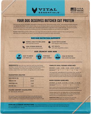 Show full view: Vital Essentials Freeze-Dried Raw Beef Entree & Mixer Dog Food Crunchy Mini Nibs, 48-oz bag slide 3 of 12