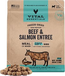 Vital Essentials Freeze-Dried Raw Beef & Salmon Entree & Mixer Soft Nibs Dog Food, 48-oz bag