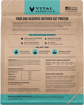 Show full view: Vital Essentials Freeze-Dried Raw Beef & Salmon Entree & Mixer Soft Nibs Dog Food, 48-oz bag slide 3 of 12