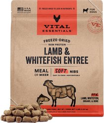 Vital Essentials Freeze-Dried Raw Lamb & Whitefish Entree & Mixer Soft Nibs Dog Food, 48-oz bag