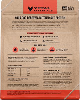 Show full view: Vital Essentials Freeze-Dried Raw Lamb & Whitefish Entree & Mixer Soft Nibs Dog Food, 48-oz bag slide 3 of 12