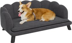 jansno Velvet Pearl Design Dog Bed, Charcoal Gray