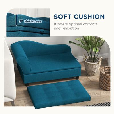Show full view: Bencmate Elevated Sofa Dog Bed with Hidden Storage, Blue slide 3 of 7