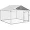 Show in main carousel: jansno Heavy Duty Galvanized Chain Link Dog Kennel, Silver slide 5 of 8