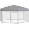 Show in main carousel: jansno Outdoor Run Dog Kennel with Roof & Lockable Door, Silver slide 5 of 8