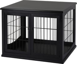 Bencmate Furniture-Style End Table Dog Crate, Black