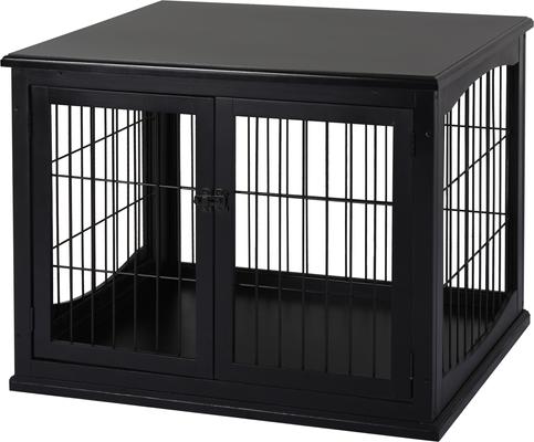 Show full view: jansno Two Opening Sides Lockable Door Cage End Table Dog Crate, Black slide 7 of 7