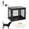 Show in main carousel: jansno Two Opening Sides Lockable Door Cage End Table Dog Crate, Black slide 4 of 7