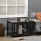 Show in main carousel: jansno End Table Dog Crate with Openable Top, Black/Brown slide 2 of 8