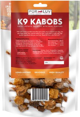 Show full view: Pur Luv K9 Kabob Real Chicken & Sweet Potato Dog Treats, 12-oz bag slide 10 of 11
