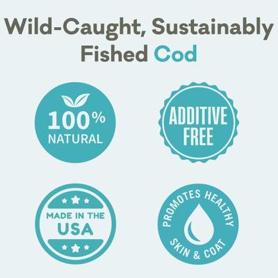 Show full view: Polkadog Alaskan Cod Chips Grain-Free Dehydrated Dog Treats, 2.75-oz bag slide 3 of 7