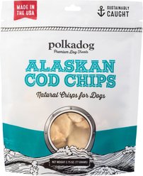 Polkadog Alaskan Cod Chips Grain-Free Dehydrated Dog Treats, 2.75-oz bag