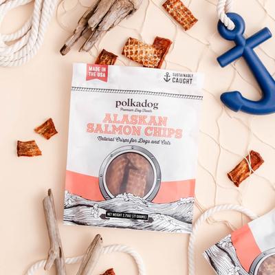 Show full view: Polkadog Alaskan Salmon Chips Grain-Free Dehydrated Dog Treats, 2.75-oz bag slide 5 of 6