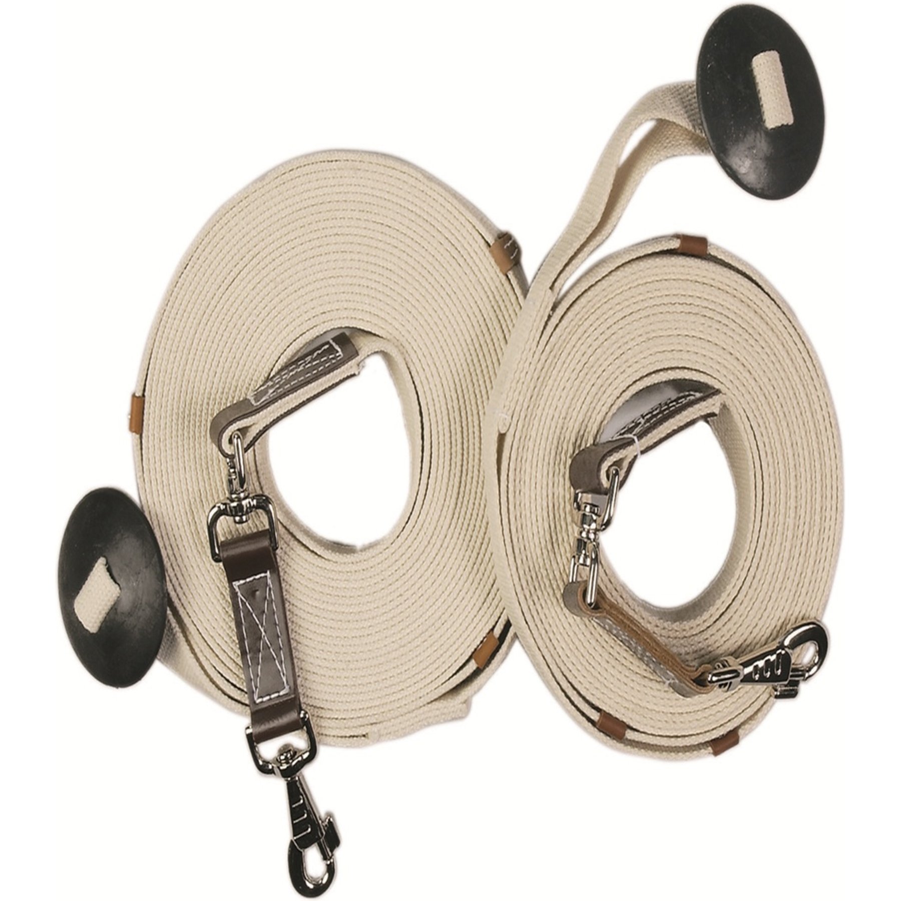 Centaur Poly-Cotton Web Horse Lunge Line with Donut, Natural, 25-ft long, 1-in wide