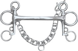 Centaur Stainless Steel Tom Thumb Mullen Mouth Pelham Horse Bit, 5.5