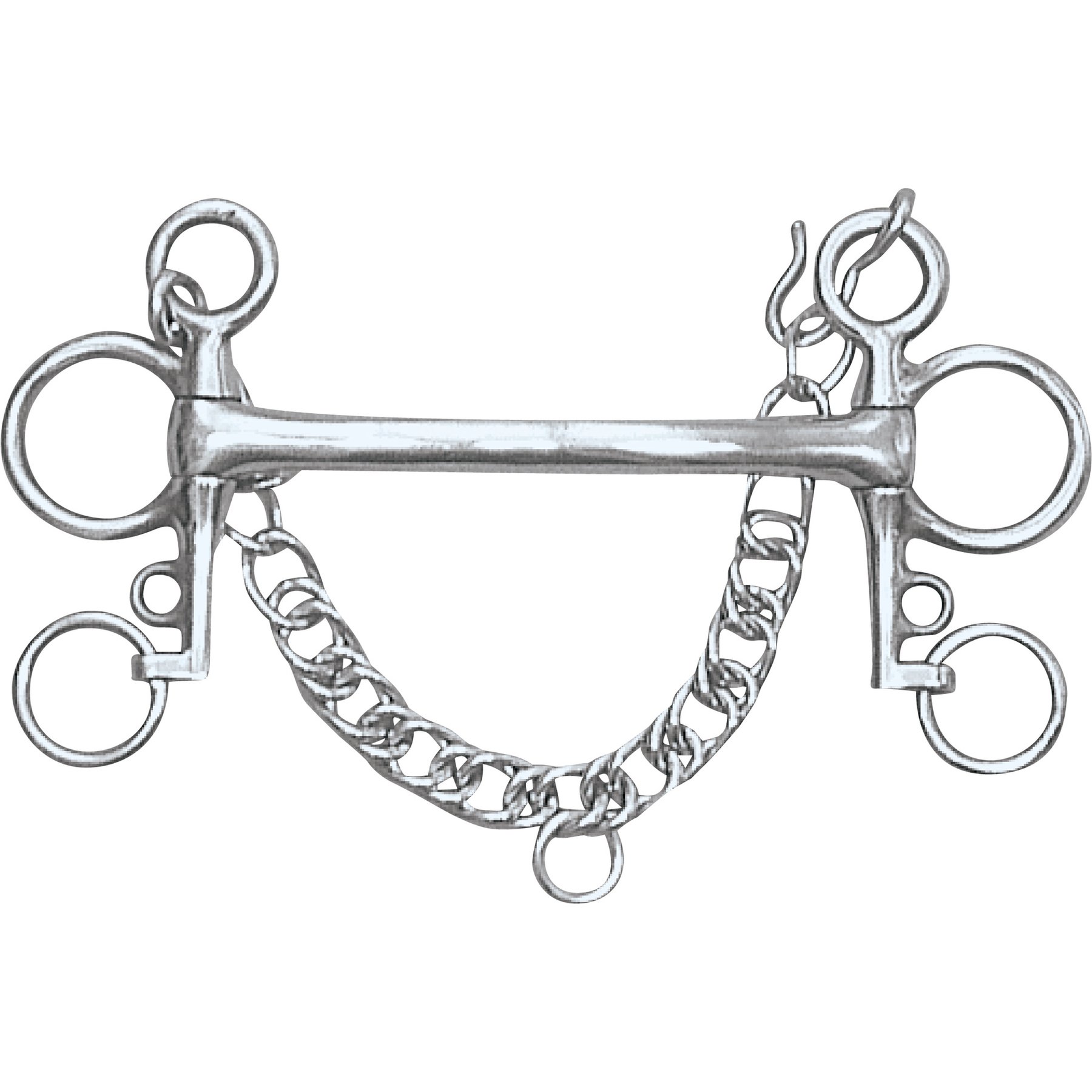 Centaur Stainless Steel Tom Thumb Mullen Mouth Pelham Horse Bit, 5.5