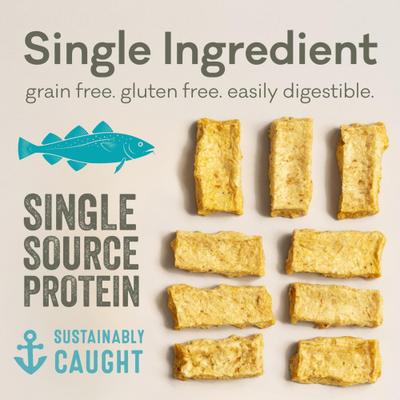 Show full view: Polkadog Alaskan Cod Chips Grain-Free Dehydrated Dog Treats, 2.75-oz bag slide 6 of 7