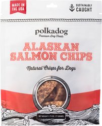Polkadog Alaskan Salmon Chips Grain-Free Dehydrated Dog Treats, 2.75-oz bag