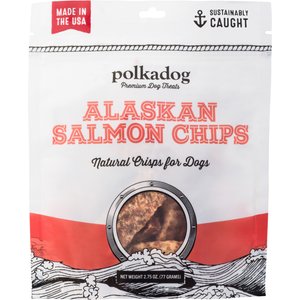 Polkadog Alaskan Salmon Chips Grain-Free Dehydrated Dog Treats, 2.75-oz bag