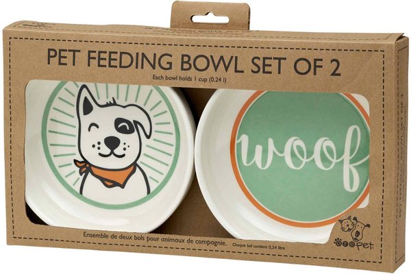 Show full view: Speckle & Spot by Ore' Originals Lucky Melamine Dog Bowl Gift Set, Green, Small, 2 count slide 2 of 3