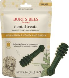 Burt's Bees Manuka Honey + Ginger Small Peppermint Dental Dog Treats, 6.8-oz bag