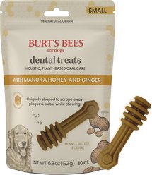 Burt's Bees Manuka Honey + Ginger Small Peanut Butter Dental Dog Treats, 6.8-oz bag