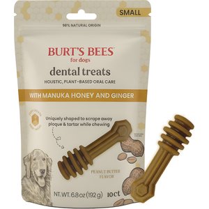 Burt's Bees Manuka Honey + Ginger Small Peanut Butter Dental Dog Treats, 6.8-oz bag