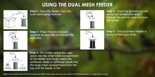 Show full view: Happy Wings Dual Mesh Wild Bird Feeder, Gold slide 2 of 8