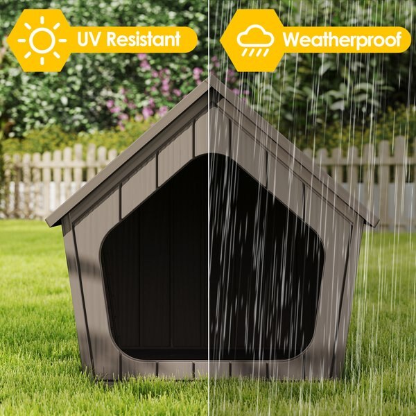 KAMABOKO Weatherproof Resin Insulated Polypropylene Outdoor Cat House with Air Holes