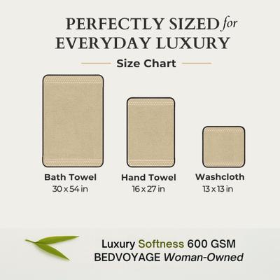 Show full view: BedVoyage Luxury Viscose from Bamboo Towel Set, Champagne, 8 count slide 5 of 10