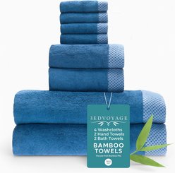 BedVoyage Luxury Viscose from Bamboo Towel Set, Indigo, 8 count